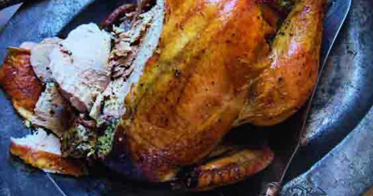 Roast capon with forcemeat stuffing Food and Travel magazine