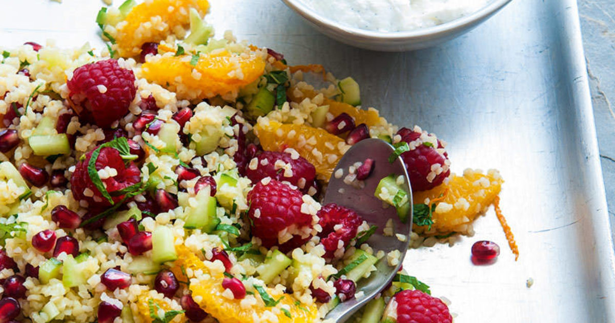Food and Travel Magazine | Sweet raspberry, cucumber and mint tabouli