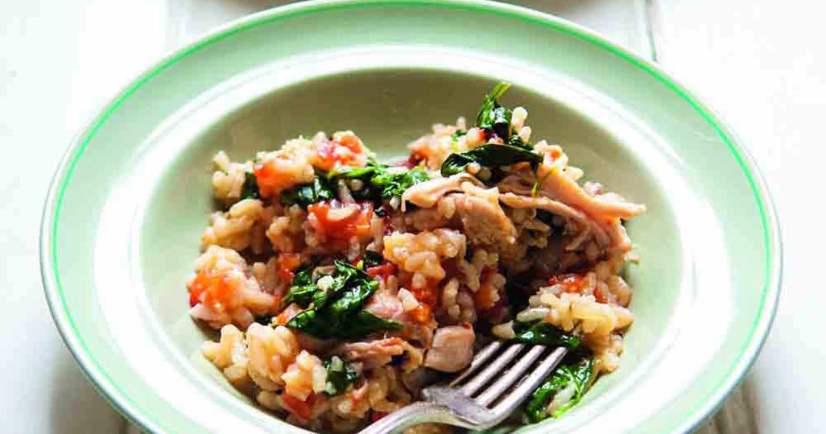 Food and Travel Magazine | Chicken and spinach oven-cooked risotto