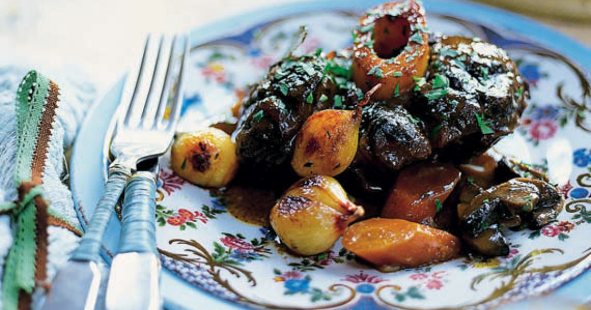 Slowcooked shin of beef with portabellini… Food and Travel magazine