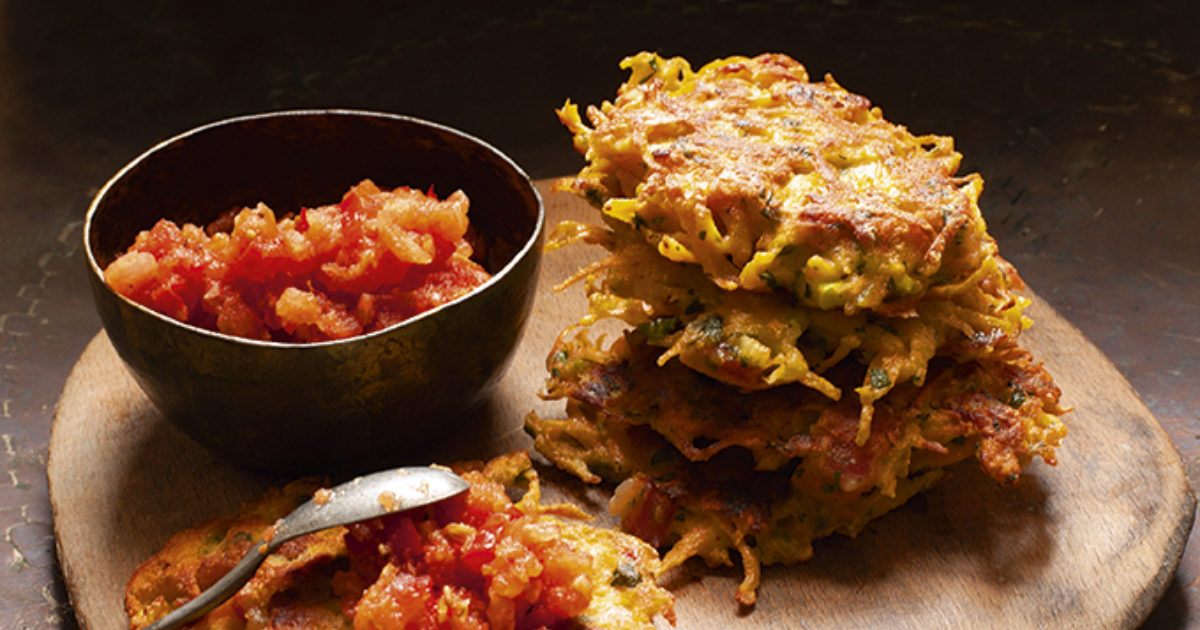 Food and Travel Magazine | Sweet potato fritters with fresh tomato…