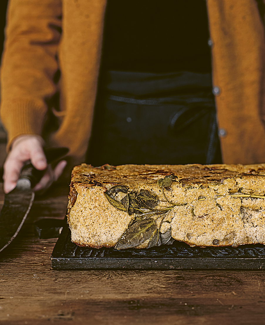 P62 Sage onion sourdough tin loaf