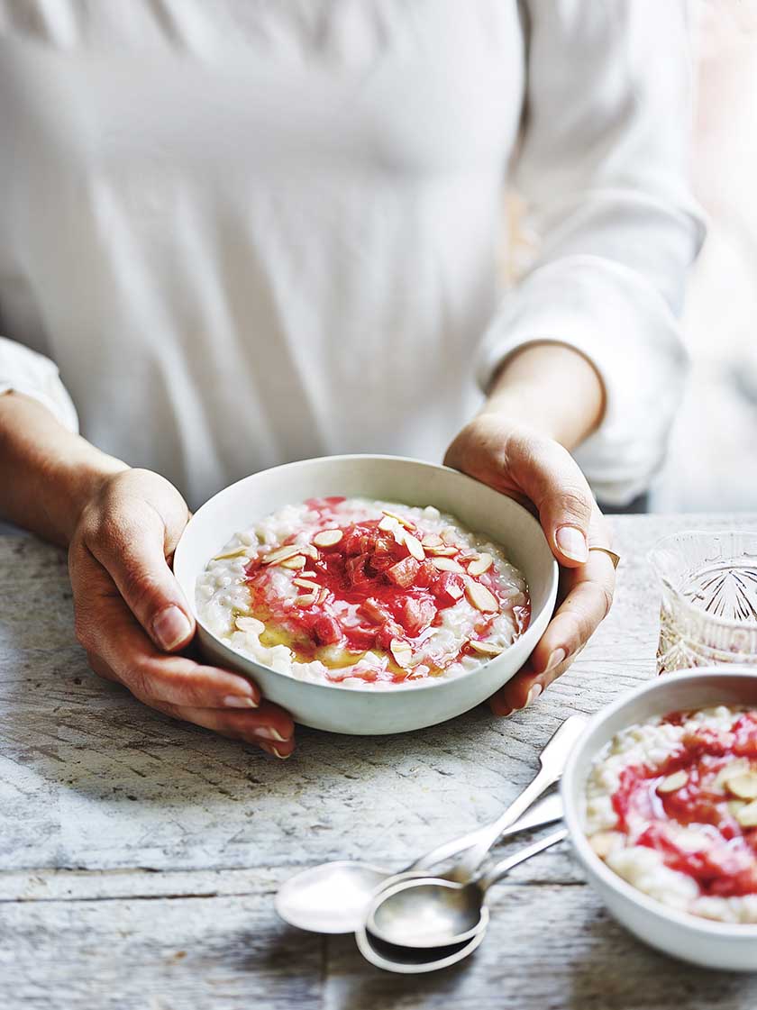 Rhubarb And Coconut Rice Pudding