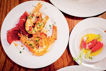 Garlic  Prawns With  Radishes At  Pizarro