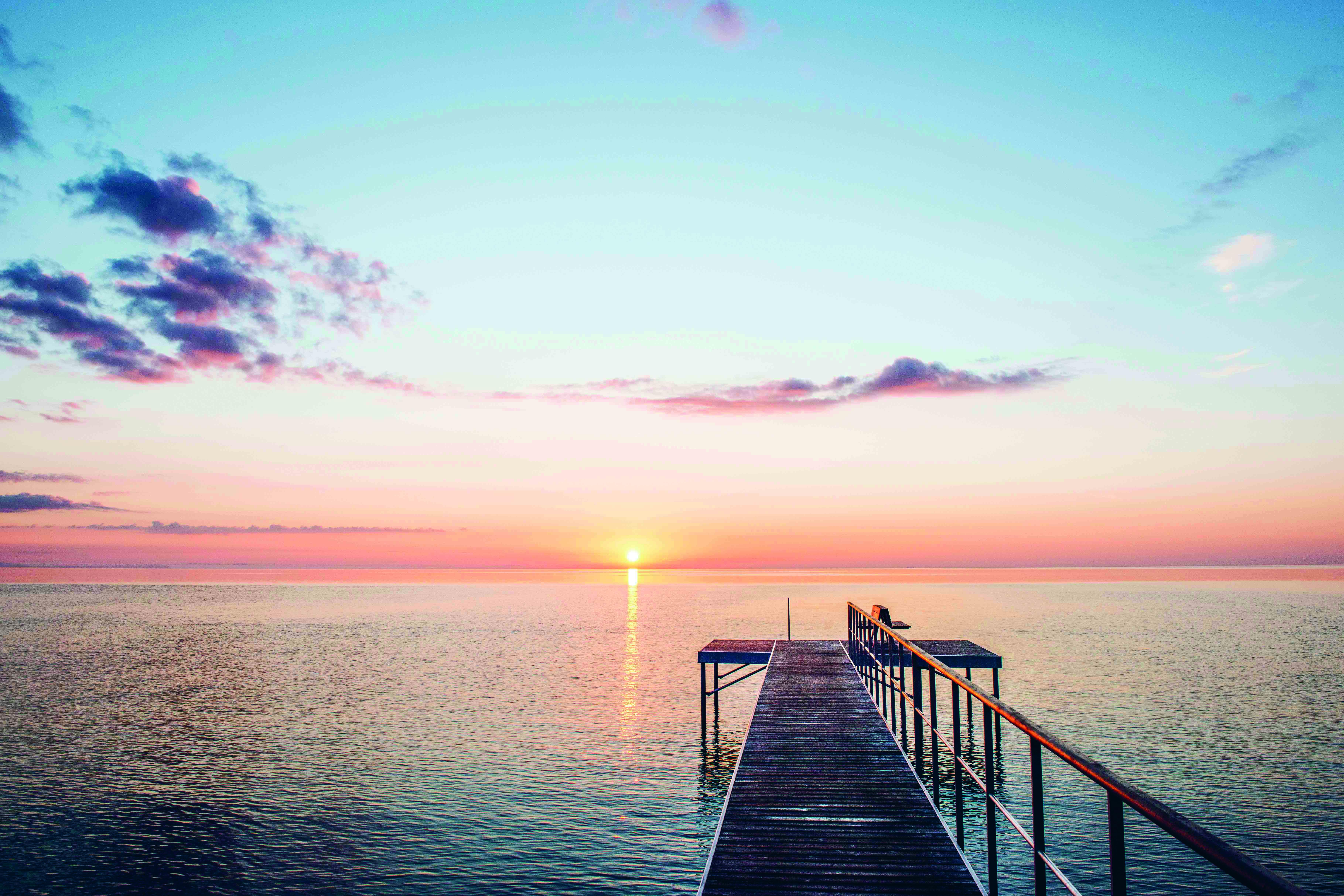Jetty at sunrise landscape