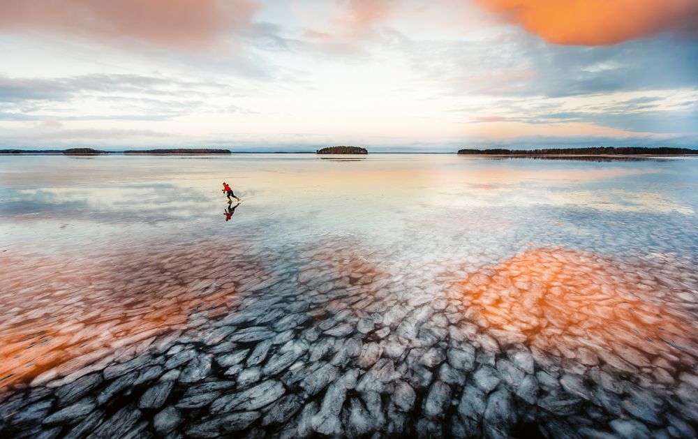 Finland Lake Saimaa Skating Image Credit Mikko Nikkinen