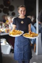 36 Maggies waitress with 2 x cod and chips