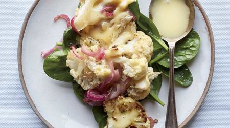 Roast cauliflower cheese with coriander