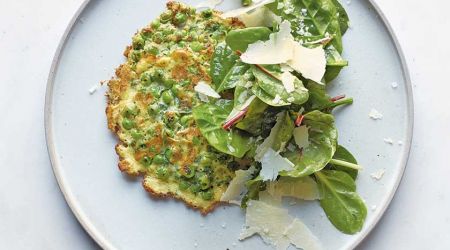 Pea and parmesan fritters