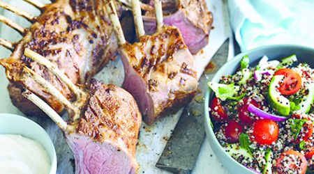 Roasted Lamb Rack With Quinoa Salad And Yoghurt Tahini Dressing 2842