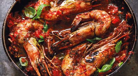 Marinated Monster Prawns With Pil Pil Sauce
