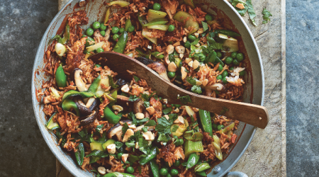 Soy and sriracha stir fry with rice