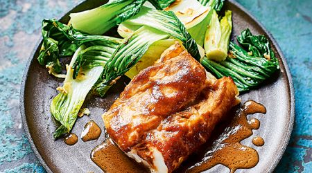 Cod With Miso Sauce and Gingered Greens copy