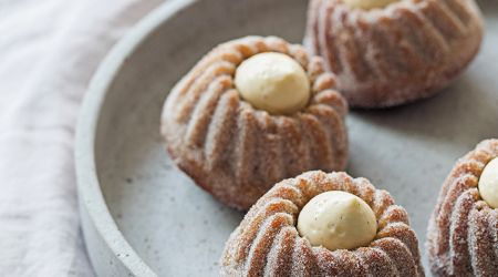 Pear, almond and brown butter bundt cakes