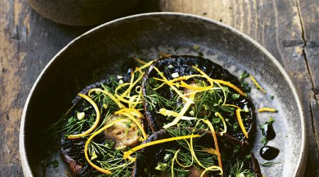 Baked portobello with cremulata