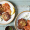 Potato pancakes with smoked salmon and soured cream