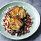 Roasted fennel with black rice and mustard sauce
