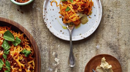 SWEET POTATO PASTA WITH WALNUT CHORIZO