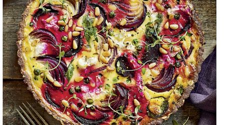 Goat’s cheese and beetroot tart