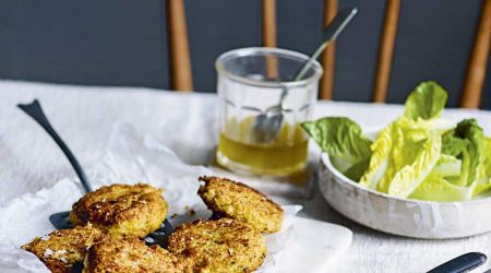 Minted quinoa and feta burgers