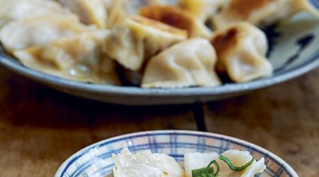 Pork and vegetable gyozas