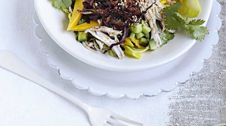 Poached chicken and mango salad