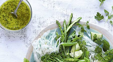 Green salad with buttermilk dressing