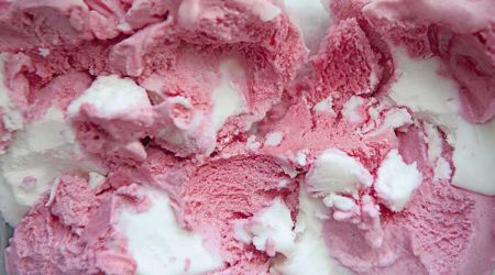 Redcurrant and coconut yoghurt sorbet