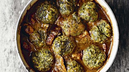 Venison stew with nettle dumplings