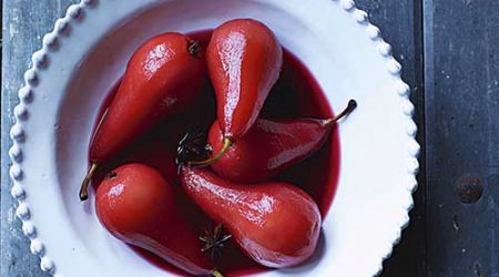 Hibiscus  Poached  Pears