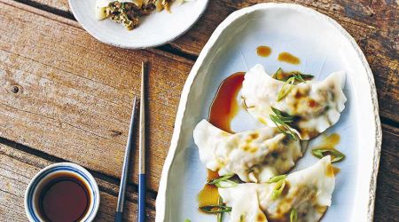 Steamed kimchi dumplings