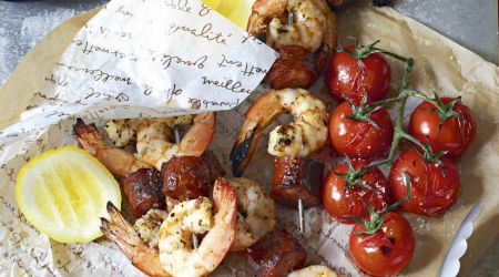 P 135 Prawn And Chorizo Skewers