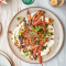 Roasted harissa carrots with whipped feta and crispy chickpeas