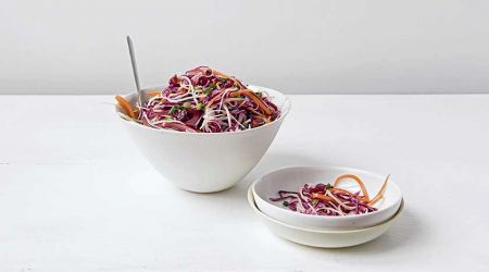 Coleslaw with maple syrup and cranberries