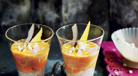 Chilled Mango Coconut Pearl Pudding