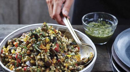 Roasted vegetables and giant couscous