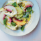 White peach, courgette and pine nut salad