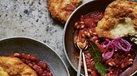 Danube Bean Stew Cheese Flatbread 040