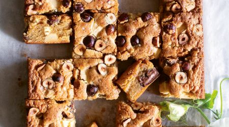 Malted Hazelnut Blondies