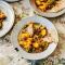Potato and pea curry with turmeric and chilli