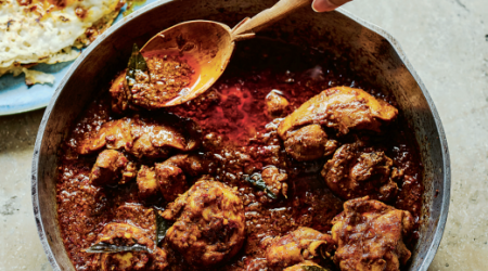 Spiced chicken curry with curry leaves, garlic and tamarind