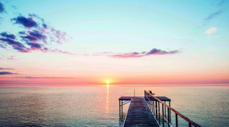 Jetty at sunrise landscape